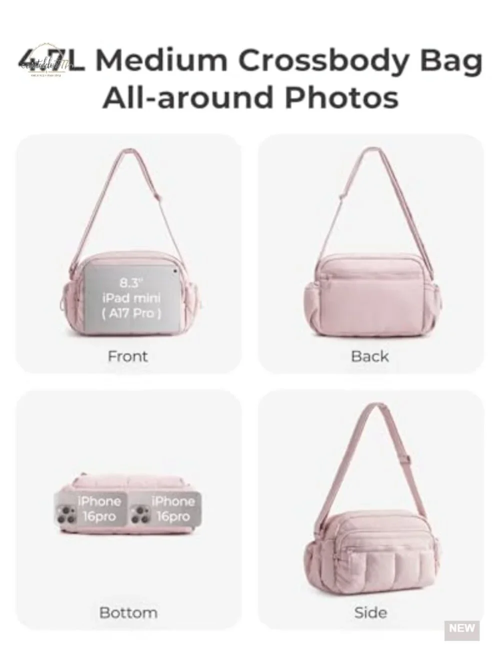 Anti Theft Crossbody Bag with RFID Blocking, Quilted Puffy Travel Purse